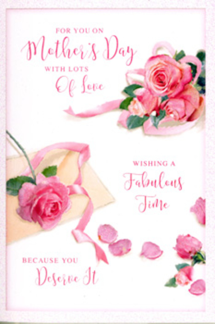 This Mother's Day card is captured as though resting on a tabletop washed with soft natural daylight, the kind of calm brightness you might see filtering through windows on a quiet morning in Dollis Hill. Its design centres on a romantic arrangement of pink roses, rendered with such precision that each petal seems tangible, like the velvety blooms in a bespoke bouquet. The roses vary in shade from the palest powder pink to more saturated rose and raspberry tones, giving depth and richness to the composition. Some flowers are fully open, revealing layered whorls of petals that curl gently at the edges, while others are more compact, hinting at buds just beginning to unfurl. Around the main grouping, single petals are scattered artfully, as if they've drifted down during the simple act of arranging flowers, introducing a relaxed, whimsical note. A pastel ribbon threads through the bouquet, looping softly and then trailing away, reminiscent of the finishing bow a florist might tie before sending an arrangement to a mother living near Brent Cross or enjoying a walk along Dollis Hill's residential streets. The background is uncluttered and light, allowing the roses to take centre stage, with illumination that gives them a soft glow rather than harsh contrast. Flowing calligraphy stretches across the card, with warm, graceful lettering shaping a loving Mother's Day message that visually echoes the curves and spirals of the petals. Altogether, the card feels like a quiet tribute to maternal warmth and patience, translating the experience of receiving fresh pink roses into a lasting keepsake that would sit beautifully beside a vase of real blooms on a sideboard in a Dollis Hill home.